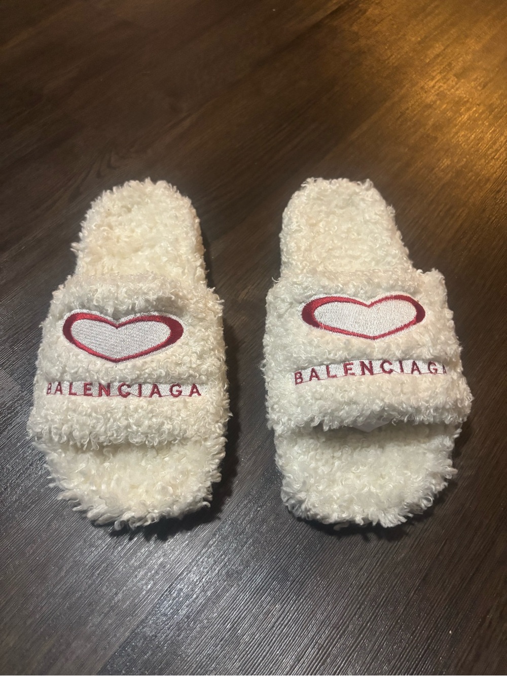 Balenciaga Cream Fuzzy Slip-On - Picture 2 of 4